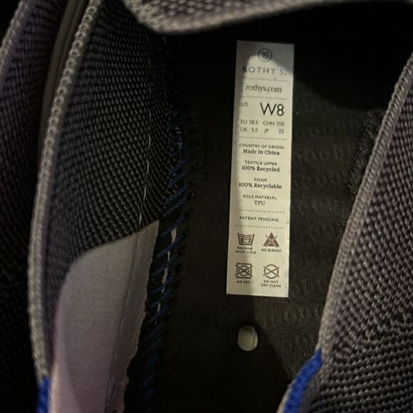 Rothy’s The Original Slip On Sneaker In Steel Grey Size 8 - Picture 9 of 9